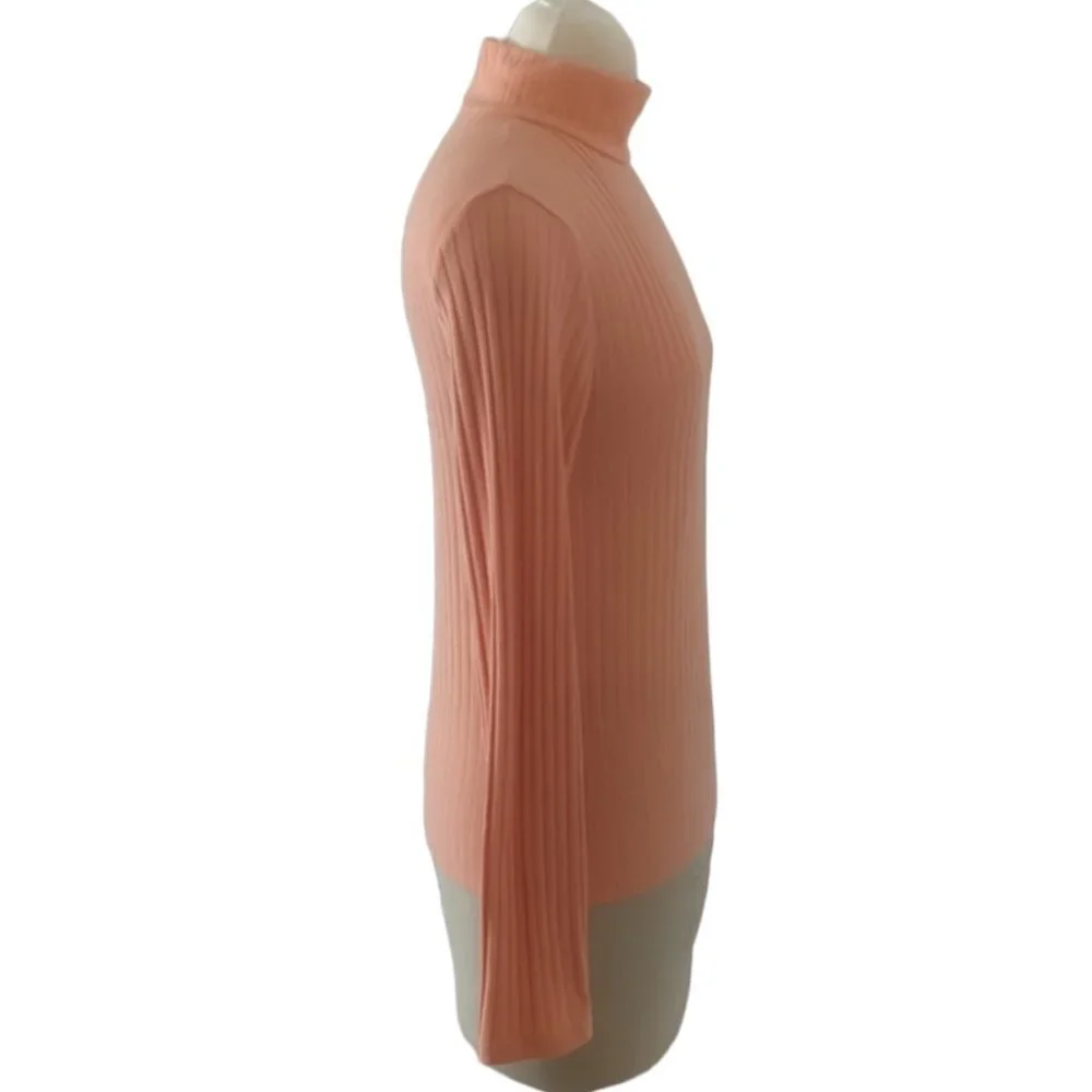 Topshop Ribbed Mock Neck Knit  Top - Picture 2 of 4